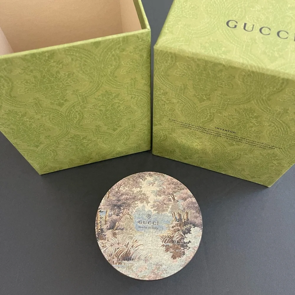 NWB  GUCCI GG MONOGRAM GLASS DOMED PAPERWEIGHT with WEB & HORSEBIT